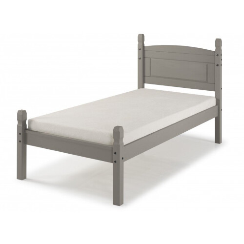 Mercers Furniture Corona Grey Wax 3'0" Single Low End Bed Frame Pine 1