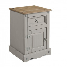 Corona Grey Wax Medium Pot Cupboard Bedside Solid Bedroom Furniture
