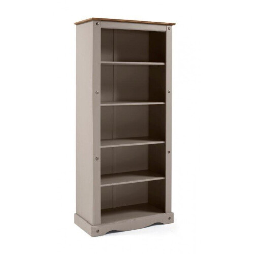 Mercers Furniture Corona Grey Wax Large Bookcase Storage Solid Wood Pine Furniture 1