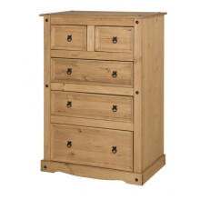 Corona 2+3 Large Chest Of Drawers Solid Wood Mexican Pine