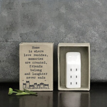 East Of India: Matchbox Porcelain trinket - Home is Where Love Resides