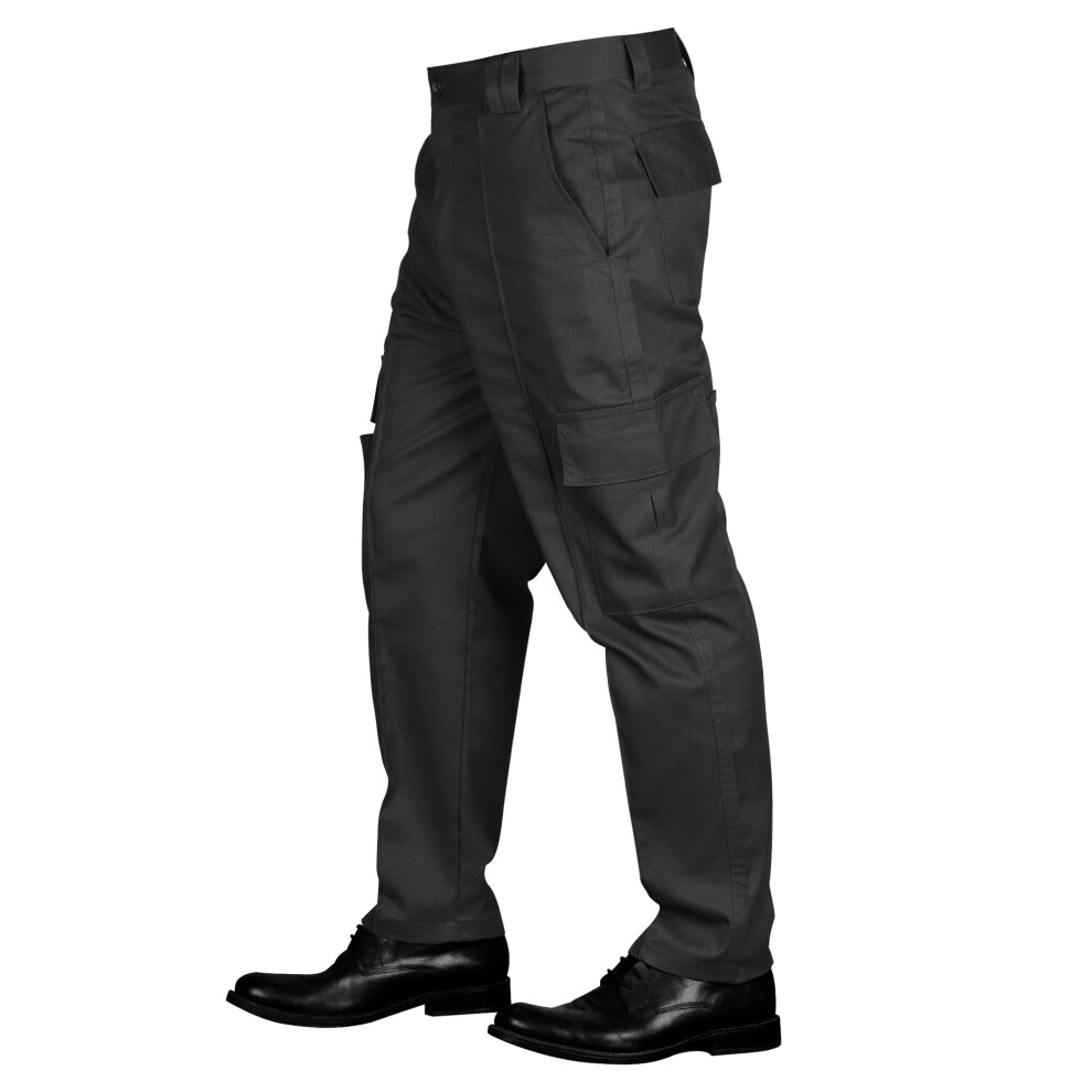 (38" / 31" Regular) Black Cargo Workwear trouser Heavy Duty Excellent Quality