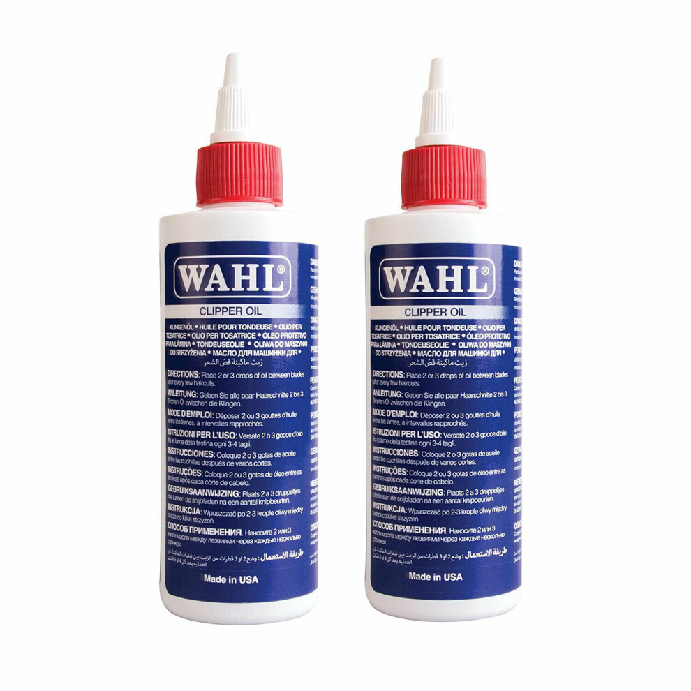 2 x Genuine Wahl Clipper Oil For Hair Clippers 118ML