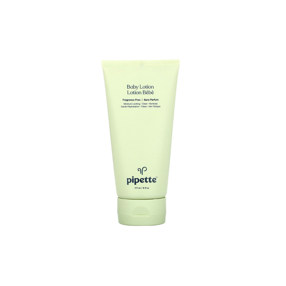 Pipette Baby Lotion Fragrance-Free 177Ml - Moisture Lock, Hypoallergenic, Dermatologist Tested, Plant-Derived Squalane, Ewg Verified