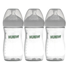 NUK, Simply Natural, Bottles, White, 1+ Months, Medium, 3 Pack