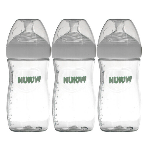 NUK, Simply Natural, Bottles, White, 1+ Months, Medium, 3 Pack