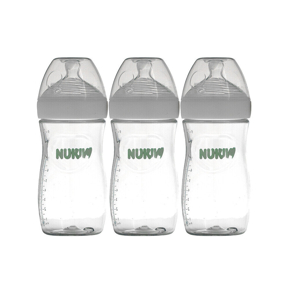 NUK, Simply Natural, Bottles, White, 1+ Months, Medium, 3 Pack