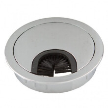 (chrome) Metal desk cable grommet - Ø80 mm