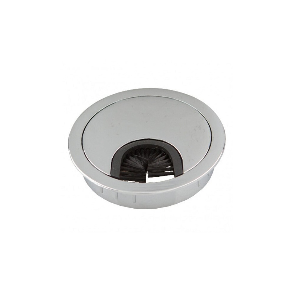 (chrome) Metal desk cable grommet - Ø60 mm