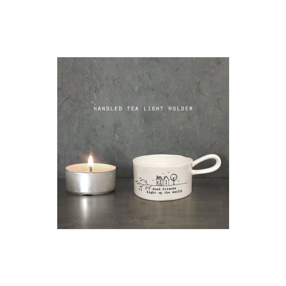East Of India East Of India: Porcelain Handled Tea Holder - Good Friends Light