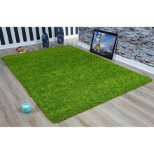 (120x170cm (4'x5'6"), Green) Modern Small Large Various Colours Shaggy Rug