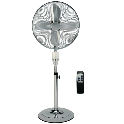 (Chrome) HYGRAD 16" Air Cooling Pedestal Fans With Remote Control In