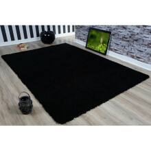 (120x170cm (4'x5'6"), Black ) Modern Small Large Various Colours Shaggy Rug