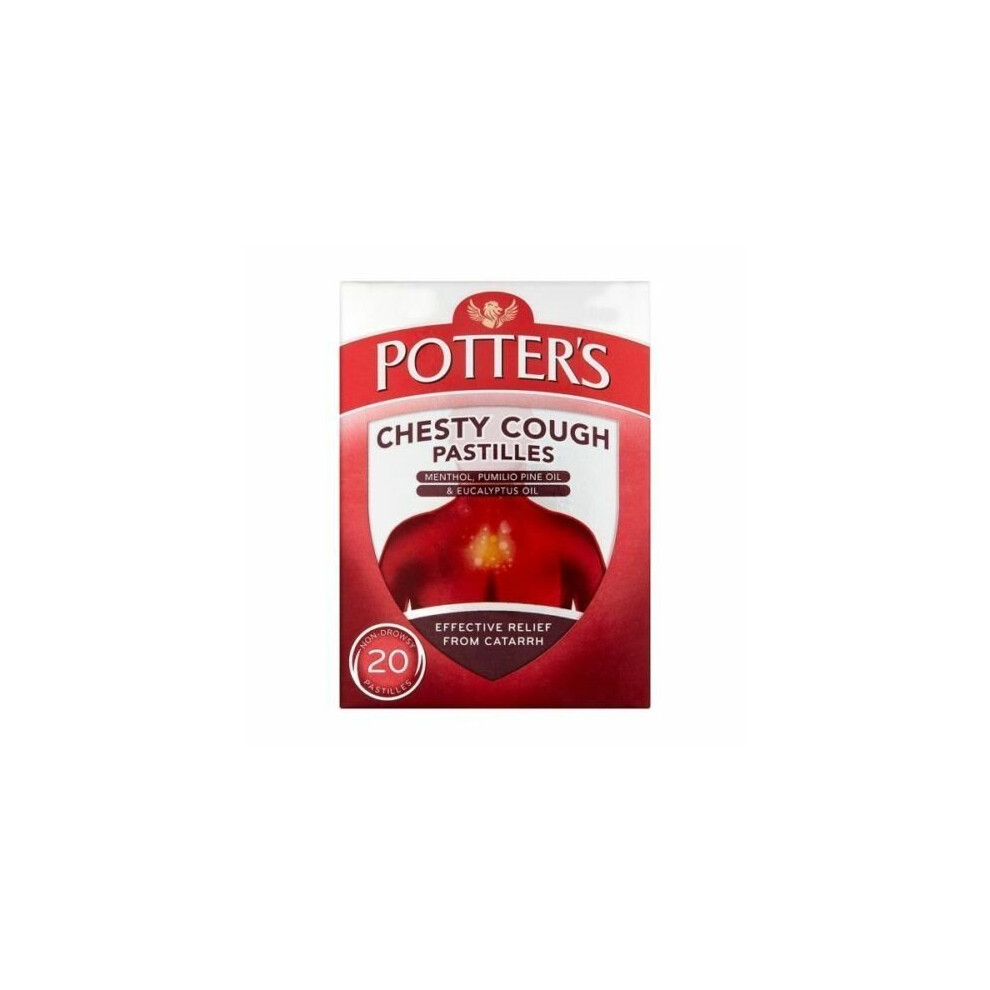 Potters 6 X Potter's Catarrh Pastilles Chesty Cough Non-Drowsy 20 Pastilles