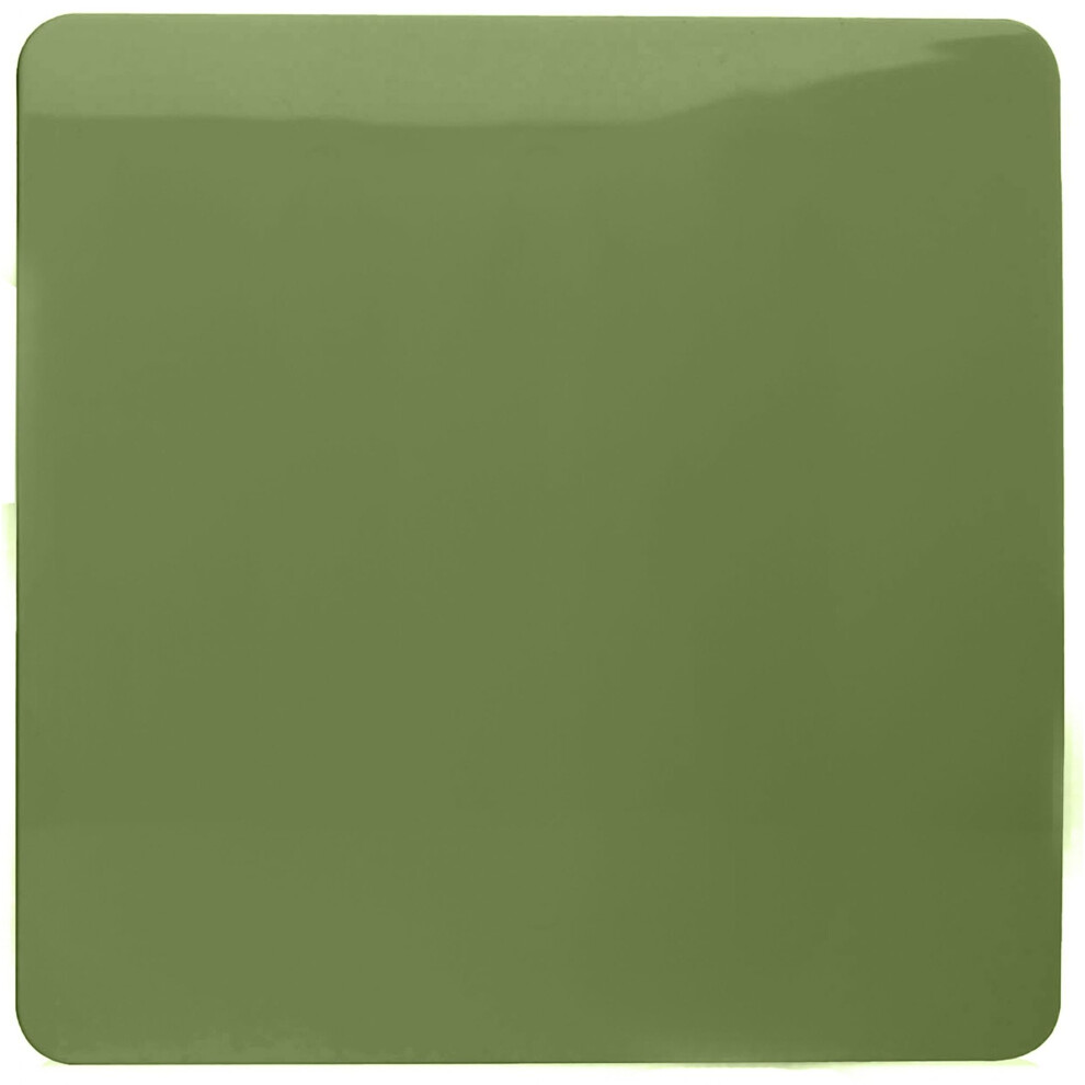 Trendi Artistic Modern Glossy Tactile Single Blanking Plate Moss Green