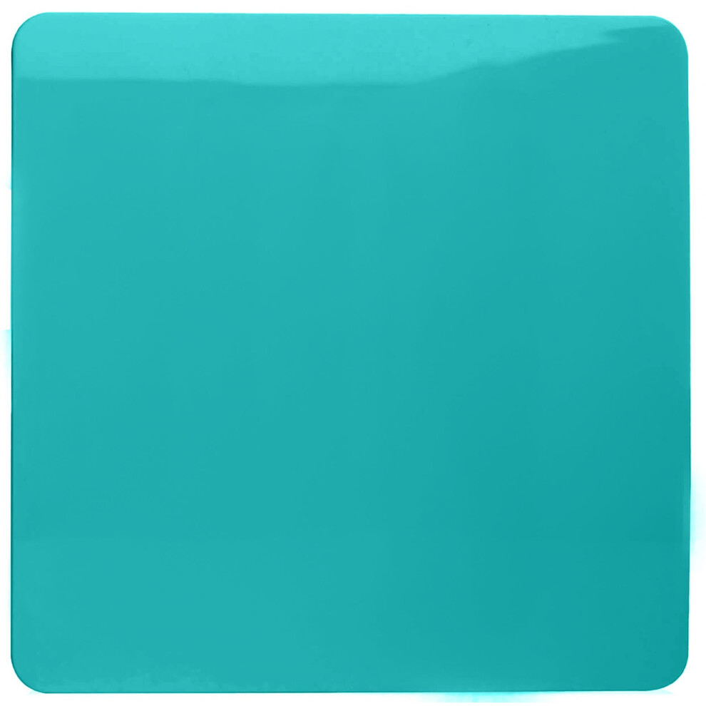 Trendi Switch Trendi Artistic Modern Glossy Tactile Single Blanking Plate Bright Teal