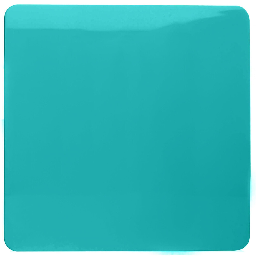 Trendi Artistic Modern Glossy Tactile Single Blanking Plate Bright Teal