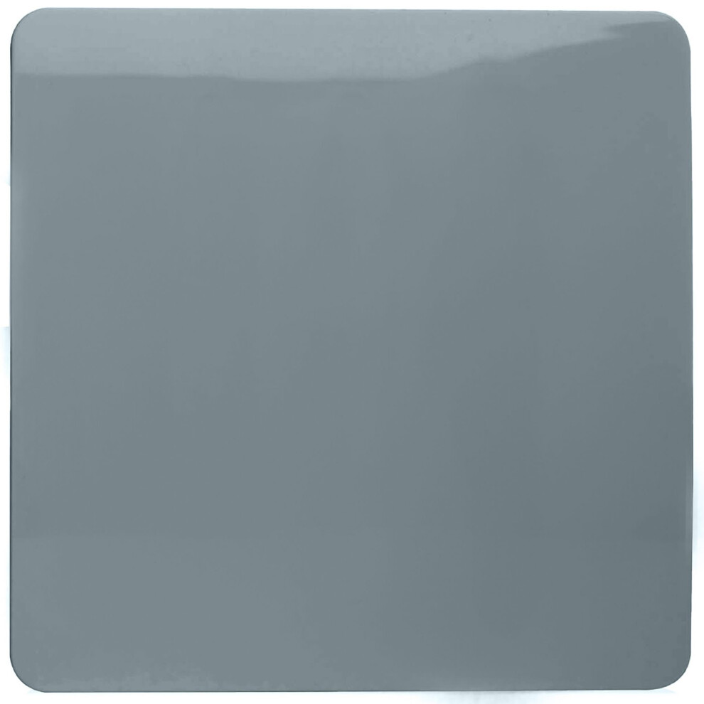 Trendi Artistic Modern Glossy Tactile Single Blanking Plate Cool Grey