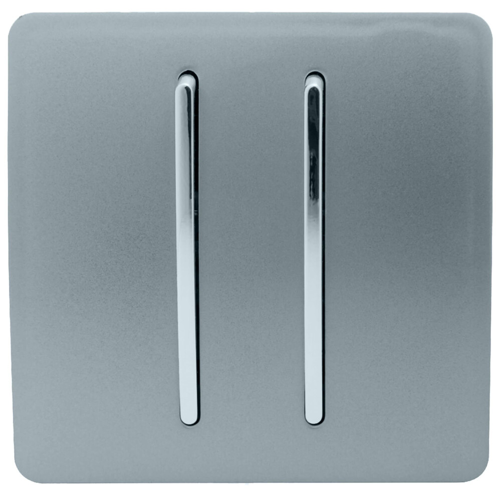 Trendi Artistic Modern Glossy Tactile Auto Retractive 2 Door Bell Switch Cool Grey