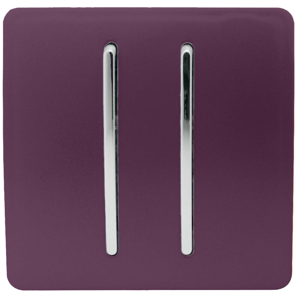 Trendi 2 Gang Artistic Modern Glossy Tactile Home Automation Switch Plum 631576359140