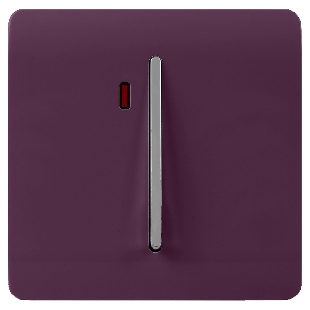 Trendi Artistic Modern Glossy 45 A Tactile Light Switch & Neon Insert Plum