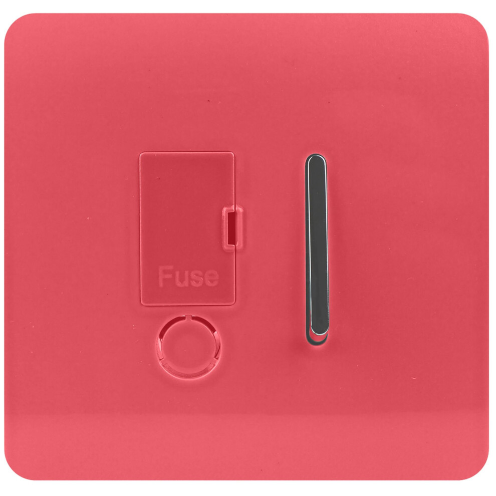 Trendi Switch Red 13 Amp Fused Spur With Flex Outlet In Strawberry - Image 4