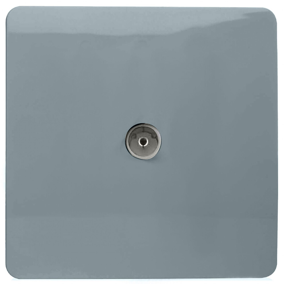 Trendi Artistic Modern Glossy Tactile TV Socket Cool Grey