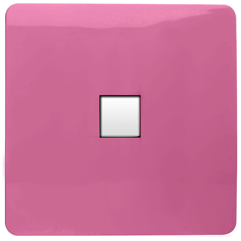 Trendi Artistic Modern Glossy Tactile RJ56 Cat 5e&Cat 6 Ethernet Socket Pink