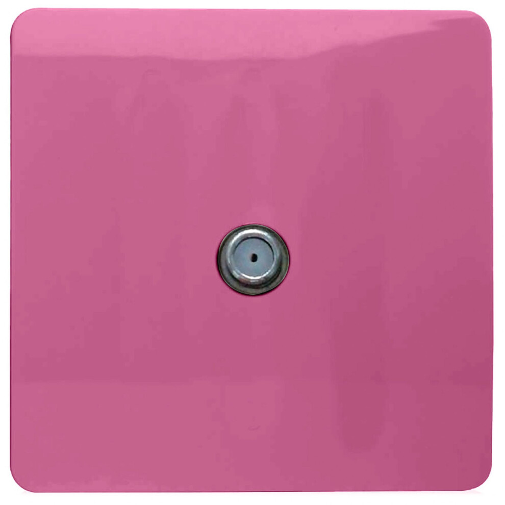 Trendi Switch Trendi 1 Gang Artistic Modern Glossy Screwless Television Satellite Socket Pink