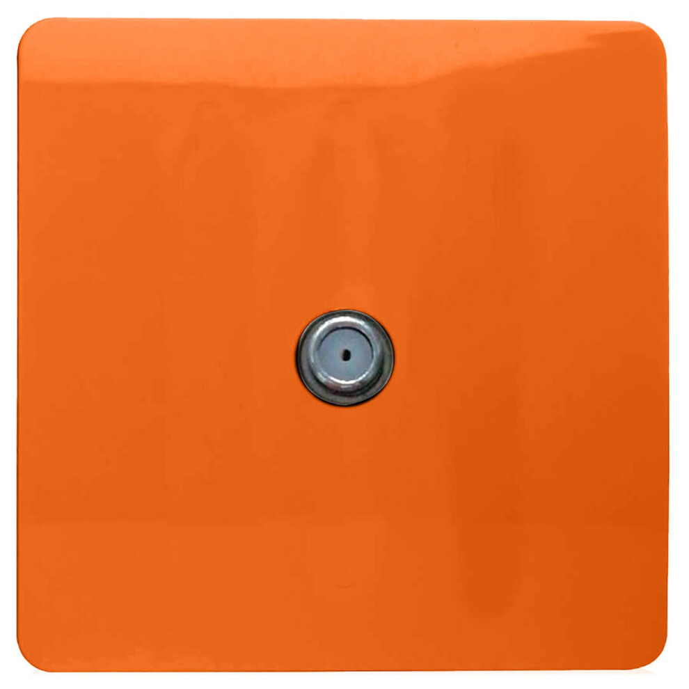 Trendi 1 Gang Artistic Modern Glossy Screwless Television Satellite Socket Orange