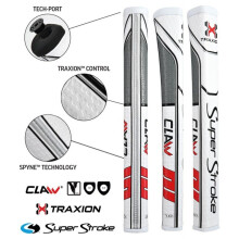 (White / Red / Grey) SuperStroke - TRAXION Claw 1.0 Putter Grip