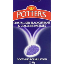 2 X Potters Potter's Crystallised Blackcurrant & Glycerine Pastilles - 45g