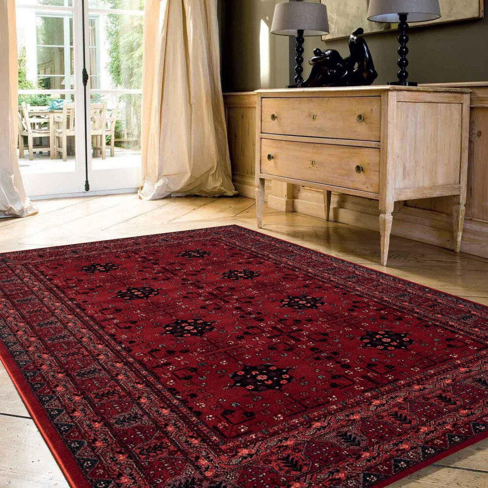 Rug Kashqai Dark Red 160x240cm Carpet Large Rugs