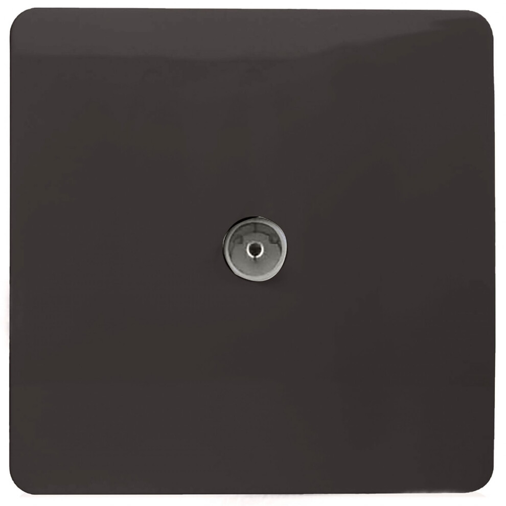 Trendi Artistic Modern Glossy Tactile TV Socket Dark Brown