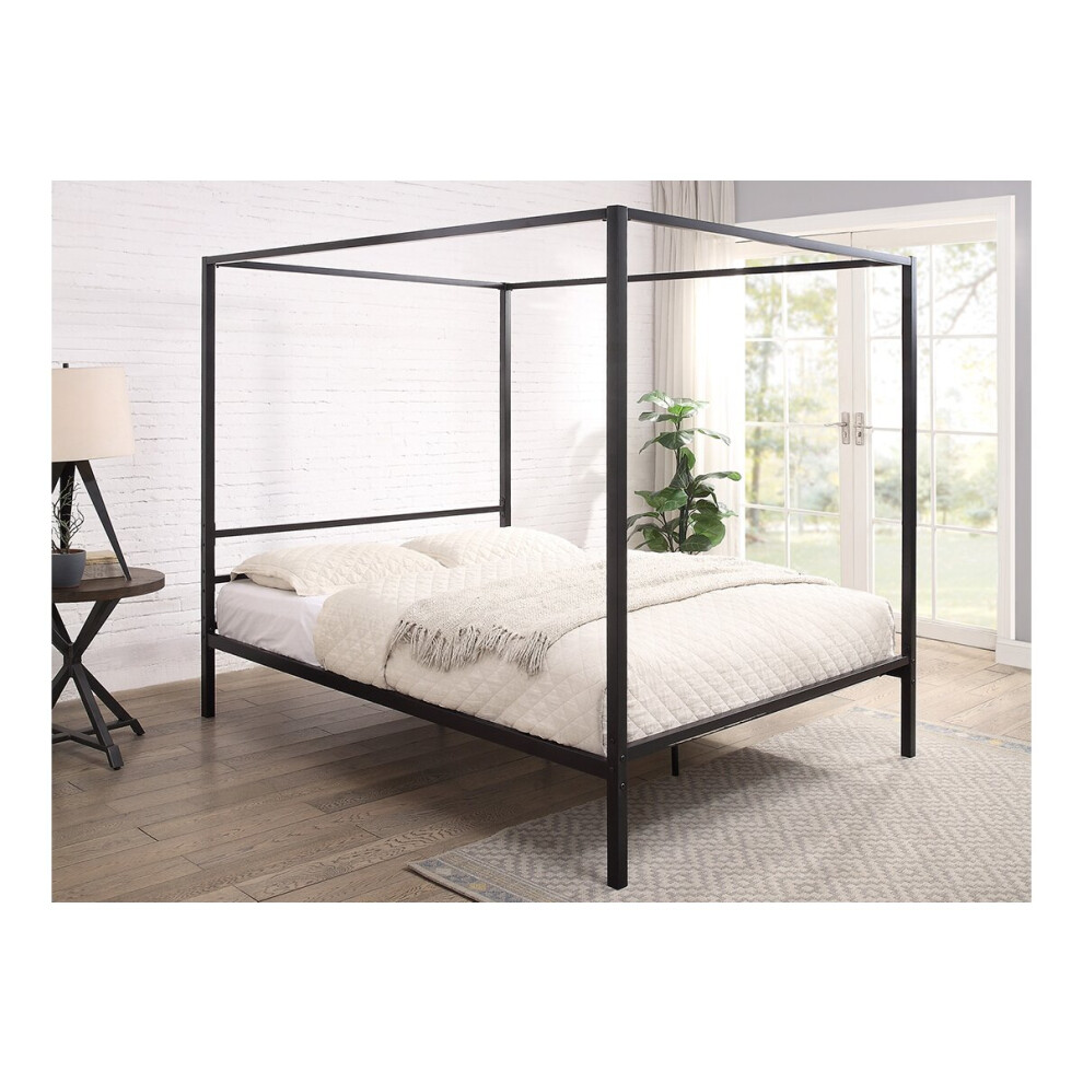 (Black, King Size 5ft) Chalfont Four Poster Metal Bed Frame