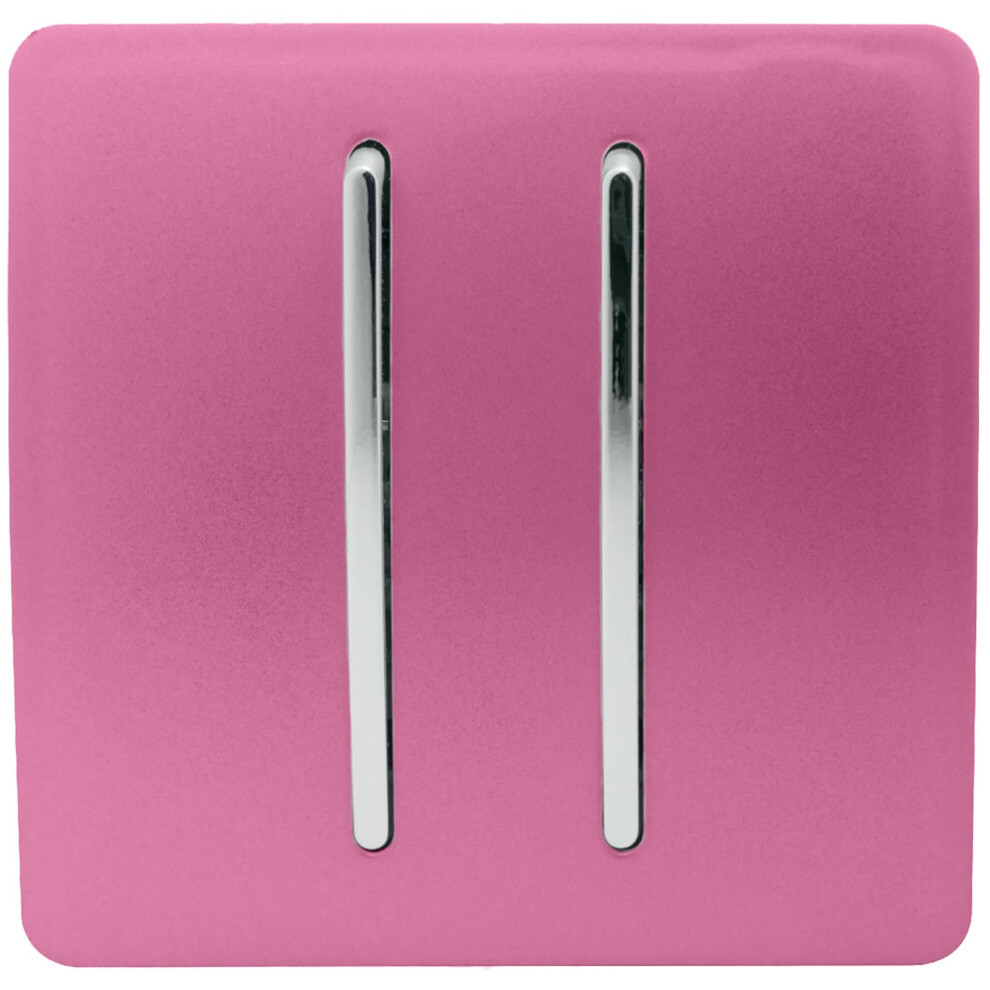 Trendi 2 Gang Artistic Modern Glossy Tactile Home Automation Switch Pink 631576357856
