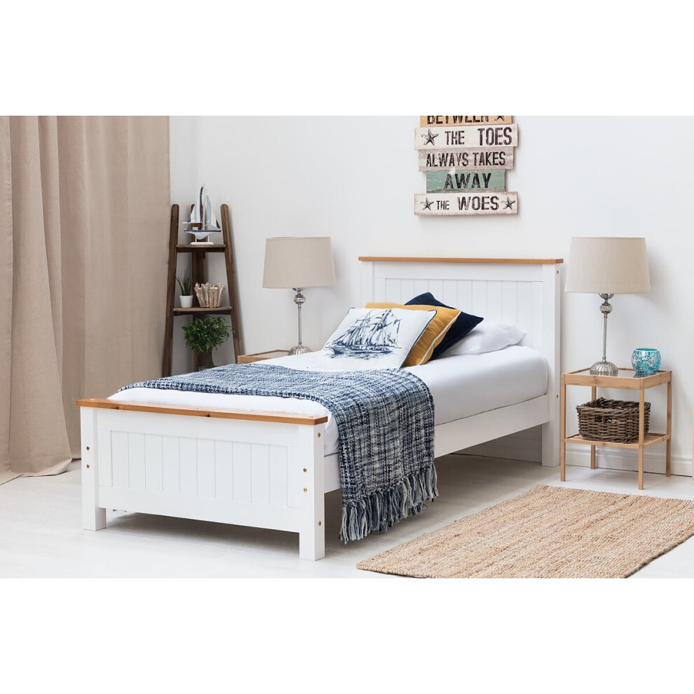 (White, Single 3ft) Rostherne Wooden Bed Frame