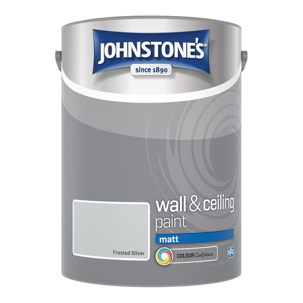 Johnstone's Wall & Ceiling Matt Emulsion Paint 5L Frosted Silver