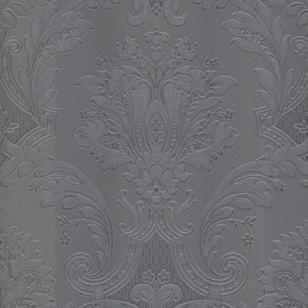 Belgravia Decor Amara Damask Gunmetal Wallpaper Gb7372 8014573073721