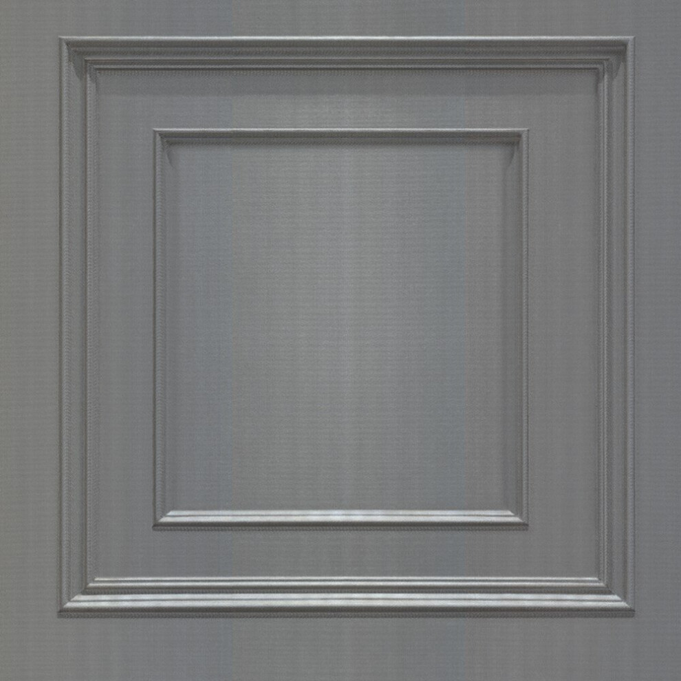 Amara Panel Vinyl Wallpaper Silver - Wood Panel - Belgravia 7374 - Image 2