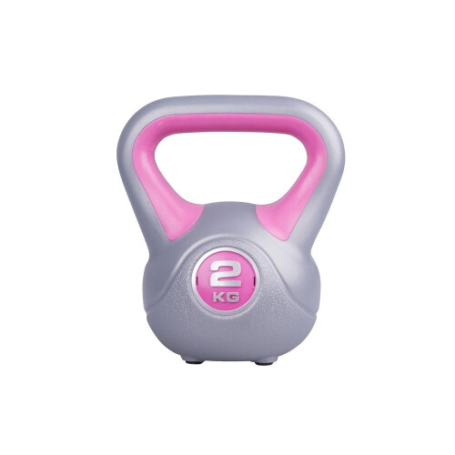 Triangle Grip Kettlebell with Rubber Pads - 2kg - Pink