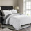 (White, Single) Satin Stripe Duvet Quilt Cover Bedding Set 1