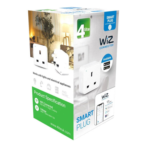 4lite WiZ Connected 3pin UK Smart Plug for Electrical Appliances 1