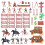 43PCS Indian Model Decoration Western Cowboy Carriage Simulation Decoration Scene Character Sanding Equipment 1