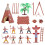 43PCS Indian Model Decoration Western Cowboy Carriage Simulation Decoration Scene Character Sanding Equipment 2