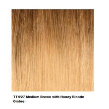 (	 TT4/27 Ombre Chocolate Brown Honey Blond) Sleek Fashion Idol 101 DRAYA Straight Wig, for natural movement and style