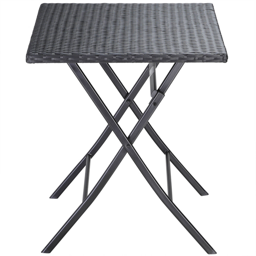 Poly Rattan Garden Table Outdoor Furniture Black Trend