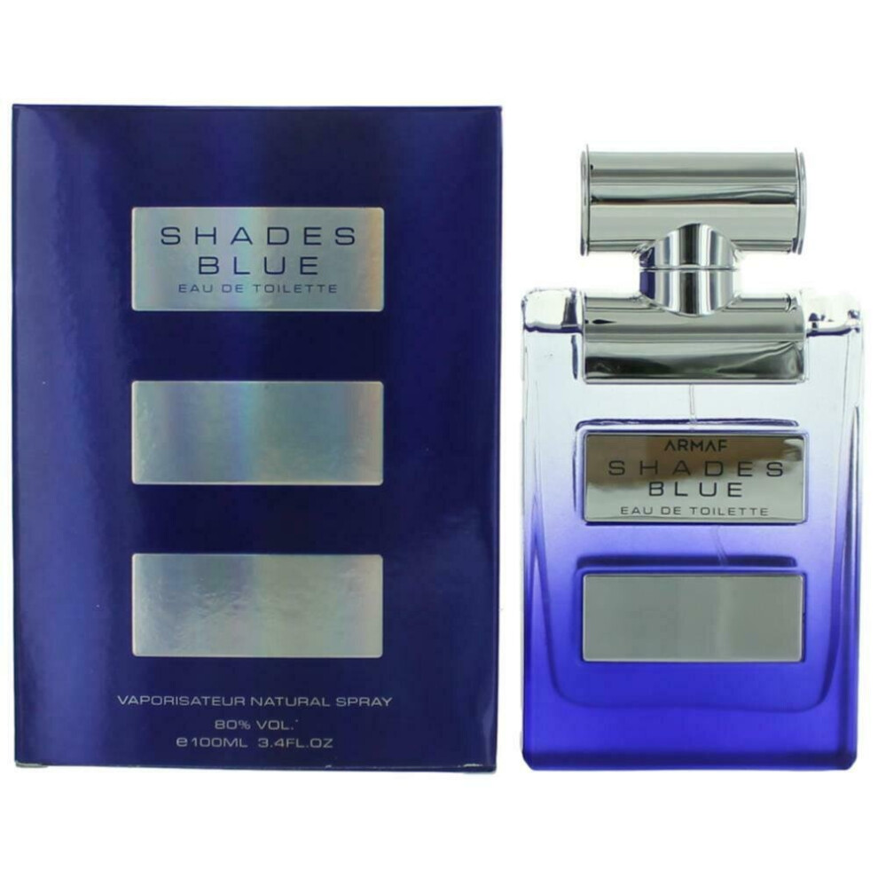 Shades Blue by Armaf, 3.4 oz EDT Spray for Men Eau De Toilette