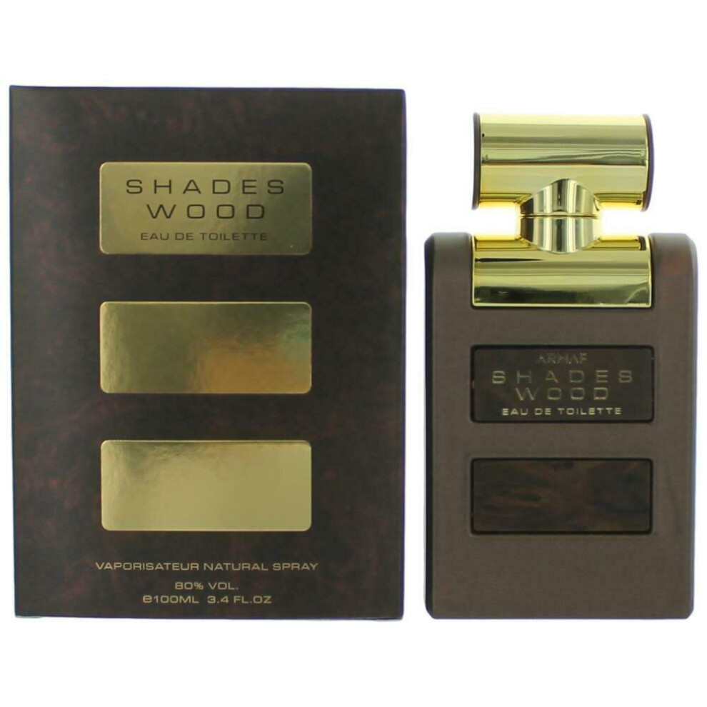 Shades Wood by Armaf, 3.4 oz EDT Spray for Men Eau De Toilette