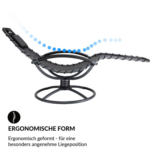 Luxury Comfortable Rocking Sun Lounger Anthracite Trend 1